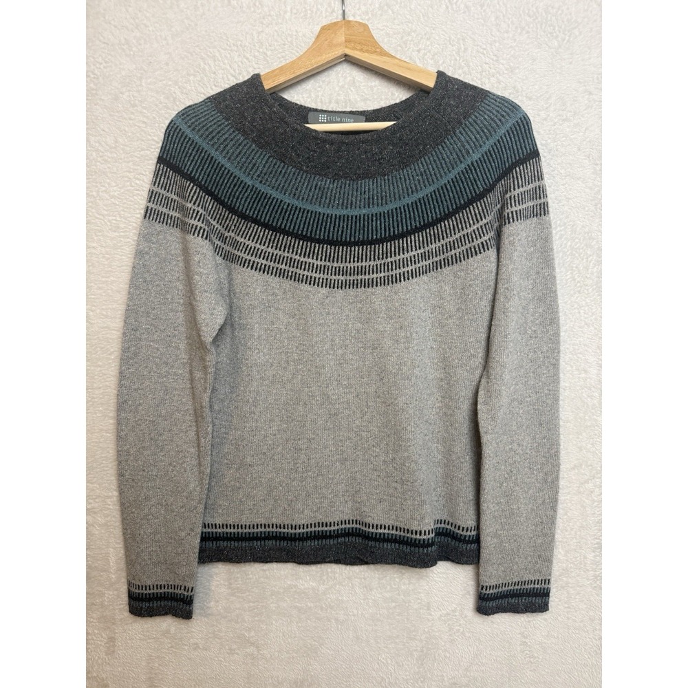 Title Nine Women's M Fair Isle Wool Silk Pullover Knit Sweater Nordic Heritage